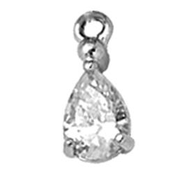 Pendant for helix, intimate and nipple piercing, crystal drop