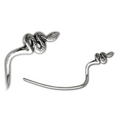 316L surgical steel eyebrow piercing, left snake