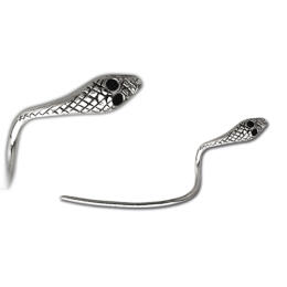 316L surgical steel eyebrow piercing, snake head right