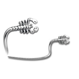 316L surgical steel eyebrow piercing, left scorpion