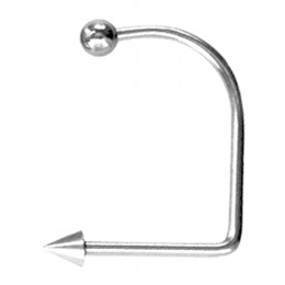 Lip hoop in 1.2mm thickness with two screw-on balls, PFLI-3S