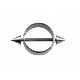 Nipple piercing made of 316L surgical steel in three sizes with small spikes