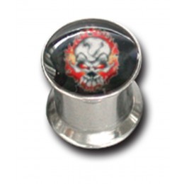 Earhole stretcher 8mm plug with motif
