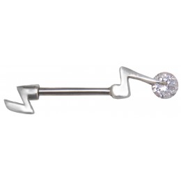 Perfect elegance - nipple piercing with rotating crystal 05