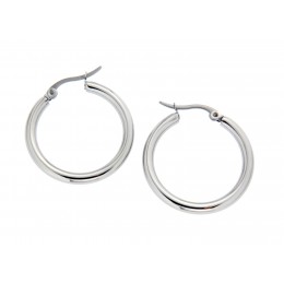 Steel hoop earrings medium