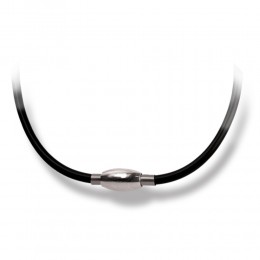 Steel necklace with rubber and pendant