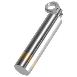 Pendant steel in the shape of a cylinder with gold stripes