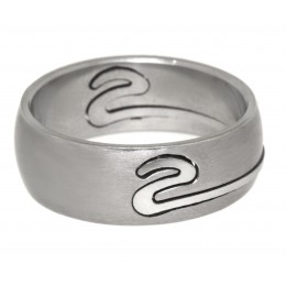 Stainless steel ring with milled motif 25
