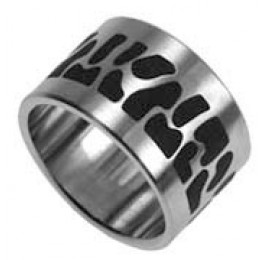 Steel ring with tiger stripes