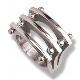 Triple Bar Stainless Steel Ring | Modern Geometric Statement Ring