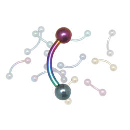 Standard titanium banana 1.6mm thickness without stone in different lengths