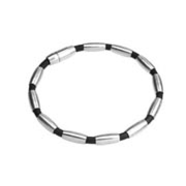 Rubber and steel bracelet, 2 lengths