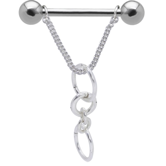 Nipple piercing with moving design, pendant
