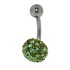 Belly button body jewelry piercing with crystals in1.6x6mm / 1.6x8mm / 1.6x10mm / 1.6x12mm / 1.6x14mm length, 80-12