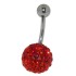 Belly button body jewelry piercing with crystals in1.6x6mm / 1.6x8mm / 1.6x10mm / 1.6x12mm / 1.6x14mm length, 80-2