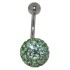 Belly button body jewelry piercing with crystals in1.6x6mm / 1.6x8mm / 1.6x10mm / 1.6x12mm / 1.6x14mm length, 80-5