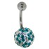 Belly button body jewelry piercing with crystals in1.6x6mm / 1.6x8mm / 1.6x10mm / 1.6x12mm / 1.6x14mm length, 80-7