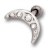 Helix ear piercing 1.2x6mm with moon design made of 925 sterling silver
