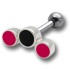 TIP ear piercing with 925 silver UV design and 316L barbell 12E