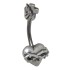 Belly button body jewelry piercing with heart design