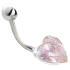 Belly button piercing with 925 silver heart crystal - WOW!