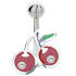 Belly button piercing with 925 silver cherry motif, 1.6x6mm / 1.6x8mm / 1.6x10mm / 1.6x12mm / 1.6x14mm