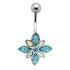 Belly button piercing with flower motif 461