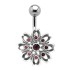 Navel piercing with 925 silver flowers motif 501