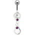 Belly button piercing with 925 silver handcuff motif