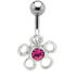 Navel piercing with 925 silver flower motif 87