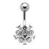 316L surgical steel belly button piercing with 925 silver corona design