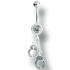 316L surgical steel belly button piercing with 925 silver handcuffs,
