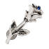 Navel piercing with 925 sterling silver motif picked flower with crystal