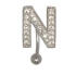 Belly button body jewelry piercing in ABC design with zirconia - letter N, 1.6x6mm / 1.6x8mm / 1.6x10mm / 1.6x12mm / 1.6x14mm