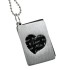 Two-piece stainless steel pendant with heart cut-out and personal engraving