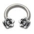 Side horseshoe piercing with rose motif