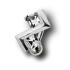 Belly button piercing with art deco design and 2 square crystals, small and discreet