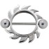 Nipple piercing made of 925 sterling silver with surgical steel barbell