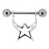 Nipple piercing made of 925 sterling silver with surgical steel barbell