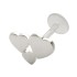 Bioplast labret with three hearts, 1.2x6mm / 1.2x8mm / 1.2x10mm