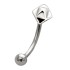Eyebrow piercing 1.2x8mm with a square design with a tip