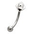 Eyebrow piercing 1.2x8mm with a square design with a tip
