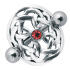 Piercing curved navel surgical steel rod - Celtic shield 925 sterling silver