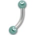 Eyebrow rod with two artificial pearls