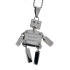 Pendant robot jumping jack made of stainless steel with individual engraving