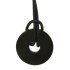 Pendant disc stainless steel, diameter 29mm - black on one side
