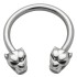 Side horseshoe piercing with tiger motif