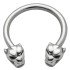 Side horseshoe piercing with tiger motif