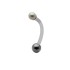 Belly button piercing with PTFE rod, 1.6x12mm with pearl