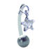 Belly button piercing with PTFE bar, 1.6x12mm with clear crystal star